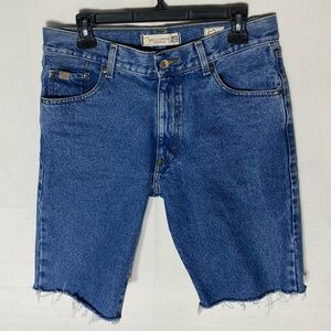 Vintage 90s Rica Lewis Classic Med Wash Blue Denim Cut Off Jean Shorts Jorts 32
